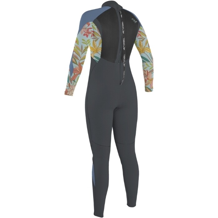 2024 O'Neill Girls Epic 4/3mm Back Zip Wetsuit 4216BG - Graphite / Dahlia / Infinity